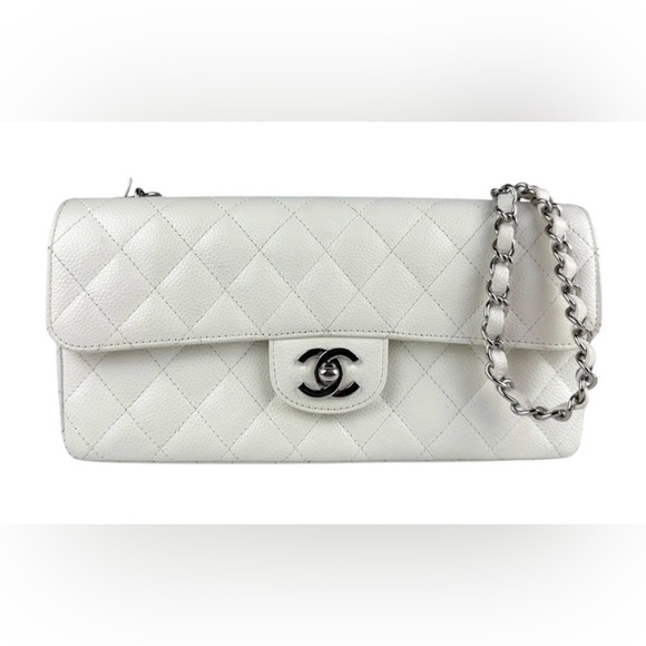 CHANEL Handbags - Chanel White ❄️ Caviar Leather East West Shoulder Bag